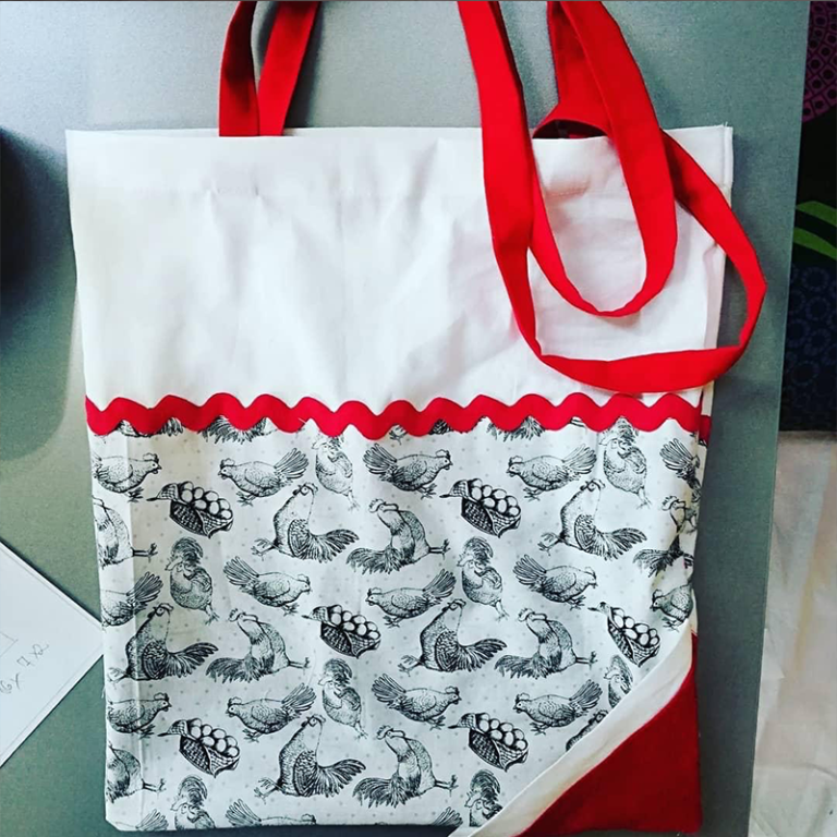 Elcsomagolható bevásárló táska varrás