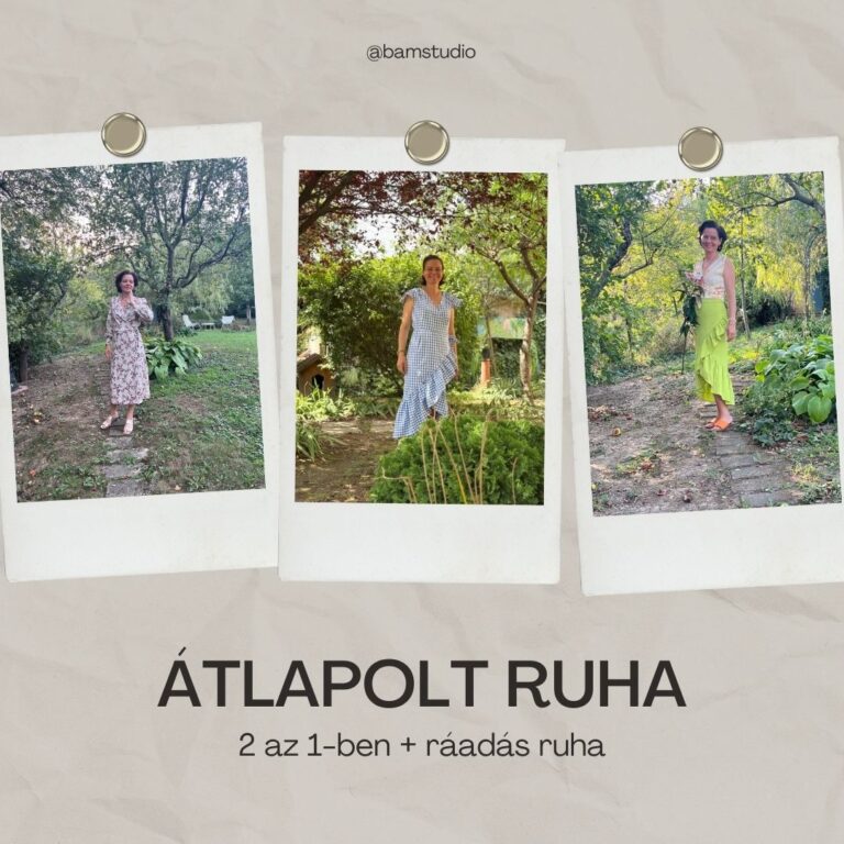 Átlapolt ruha fodorral, 2 az 1-ben+ ráadás ruha